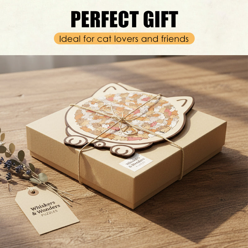 Colorful Wooden Cat Puzzle