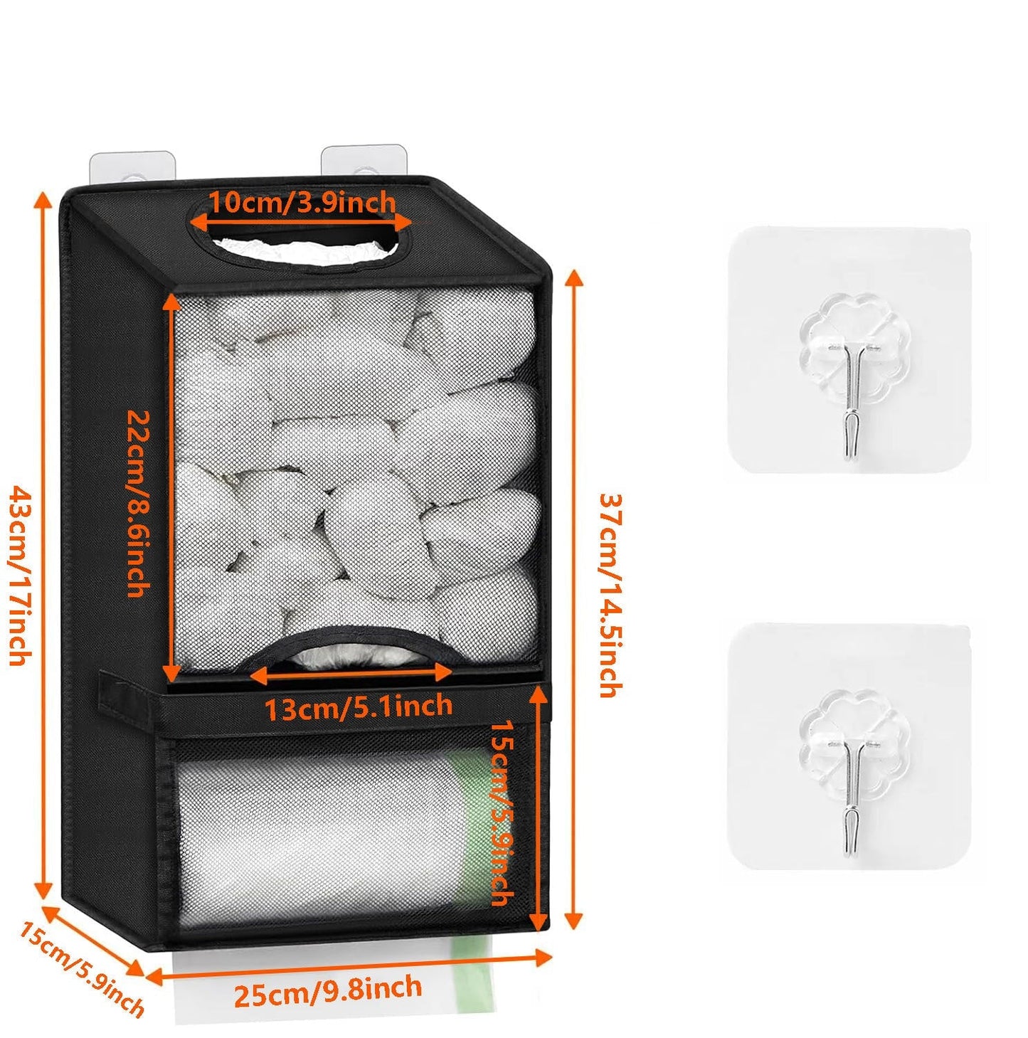 🛍️ 2-in-1 Plastic Bag Holder - Extra Large Bag Saver Dispenser