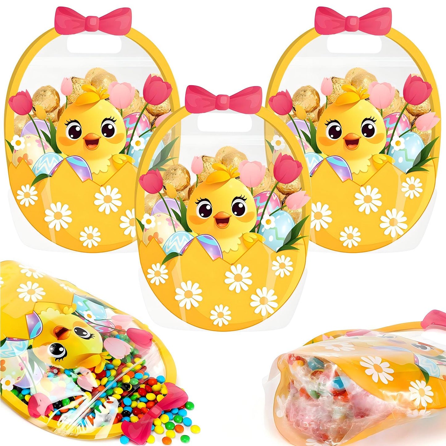 Halloween Goodie Bags Plastic Candy Gift Bags with Handle