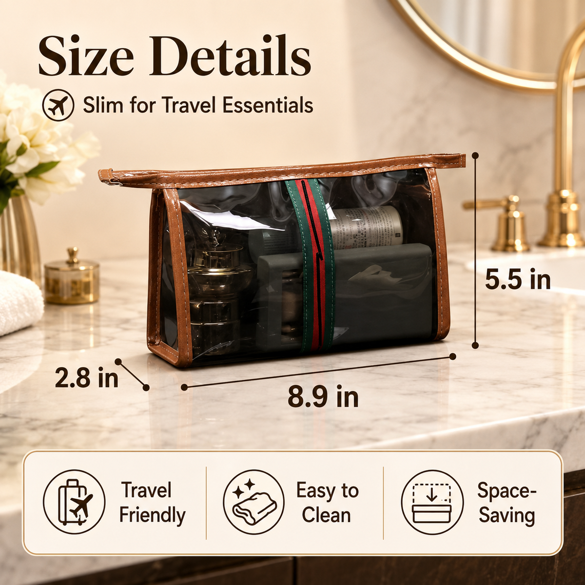 Clear Travel Makeup & Toiletry Bag💼