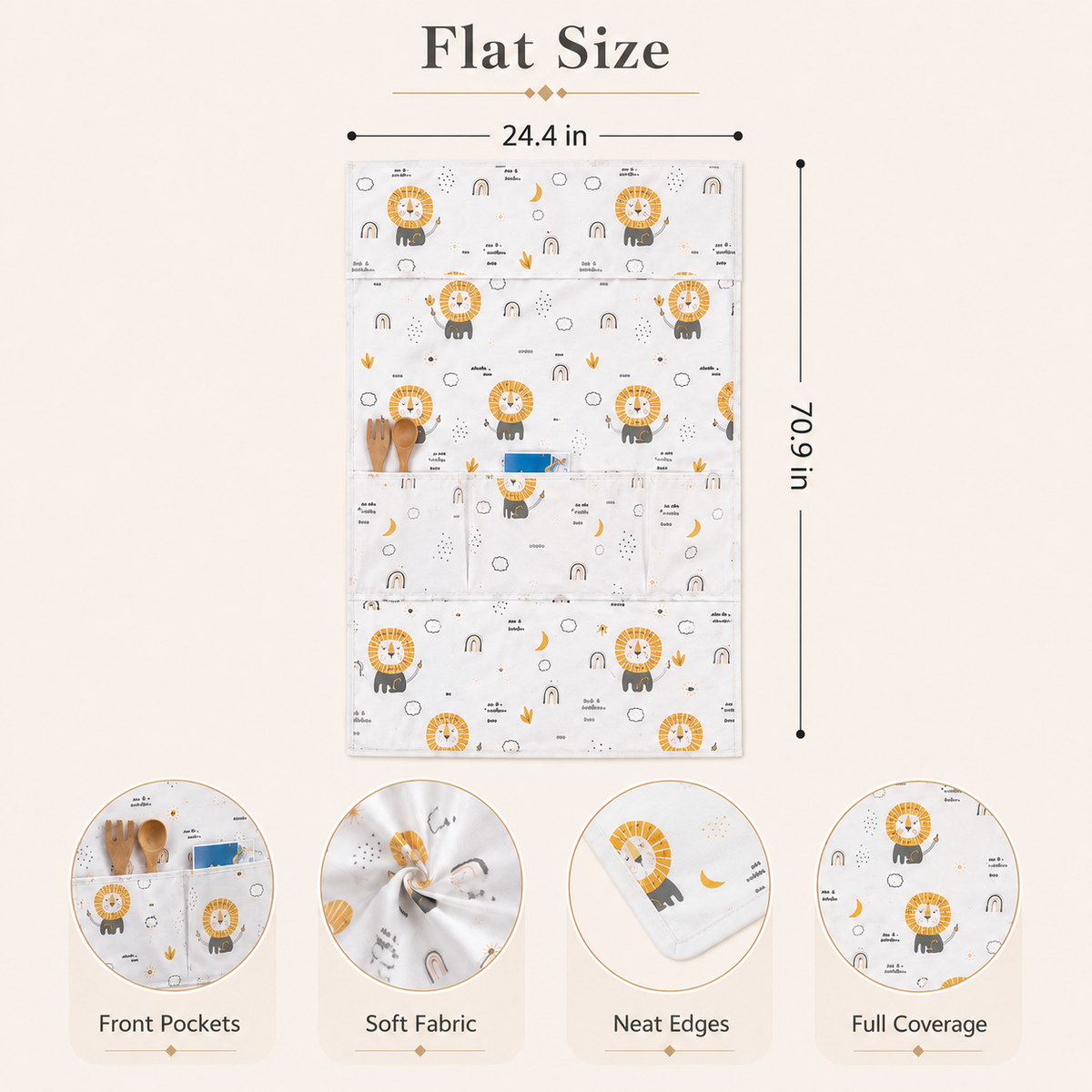 🦁 PEVA Cartoon Fridge Cover