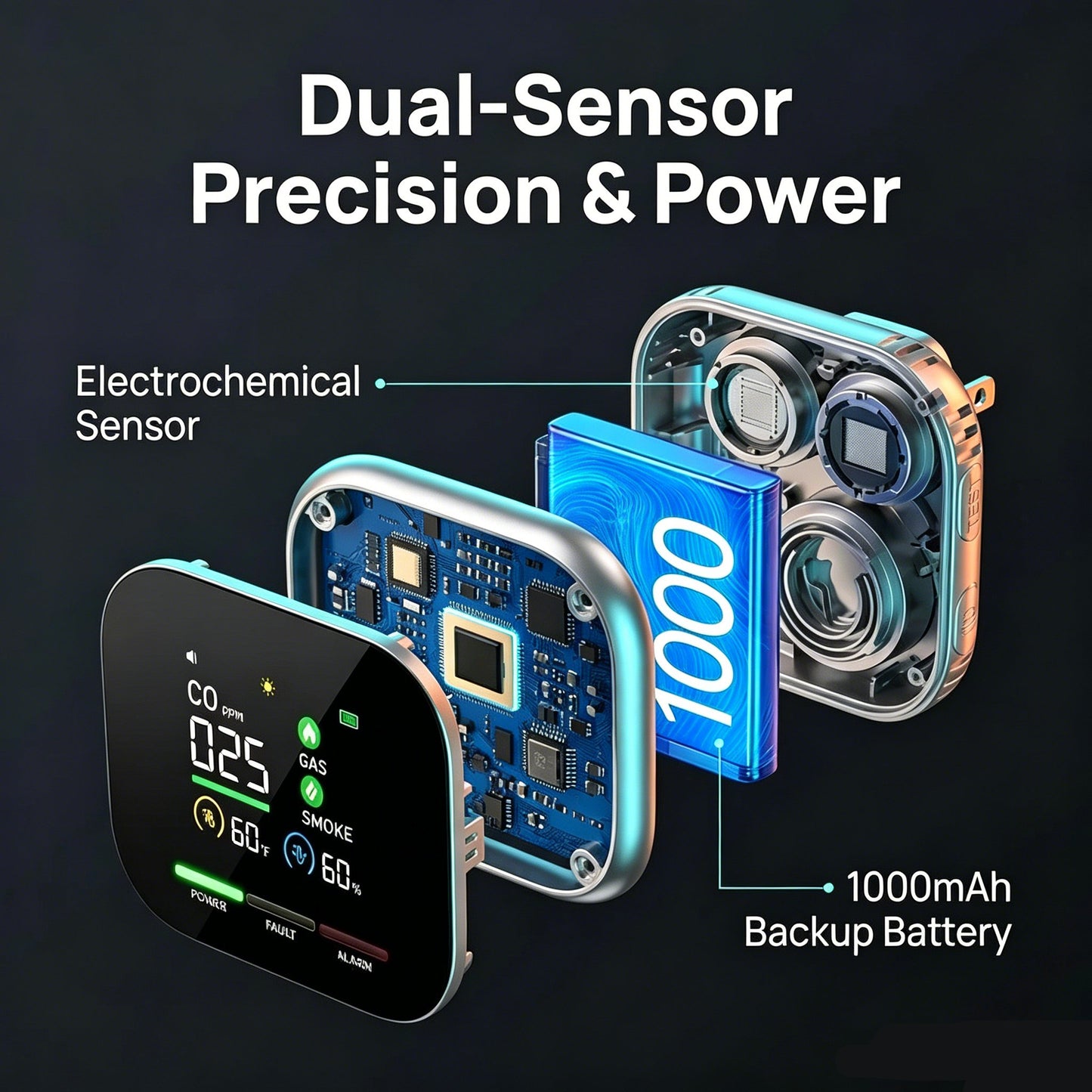 🌟2026 New Portable 6-in-1 Environment & Air Quality Detector | HD Display, CO Monitoring, Temperature, Humidity & High Decibel Alarm