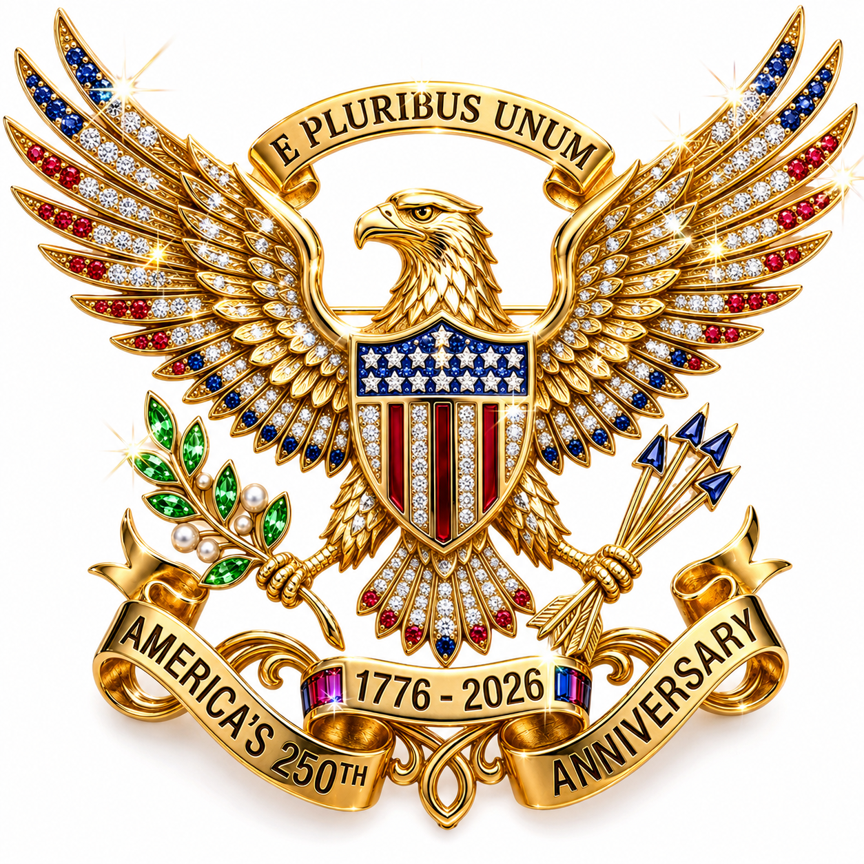 America's 250th Anniversary Commemorative Patriotic Brooch Pin