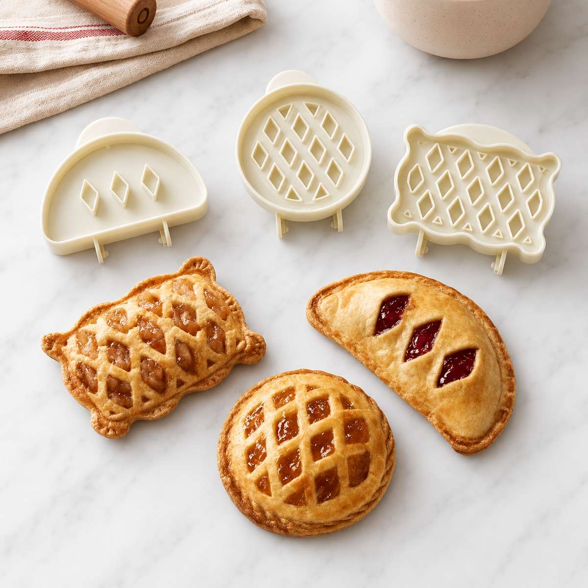 🔥3-Pack Non-Toxic Traditional Shape Hand Pie Bakery Molds