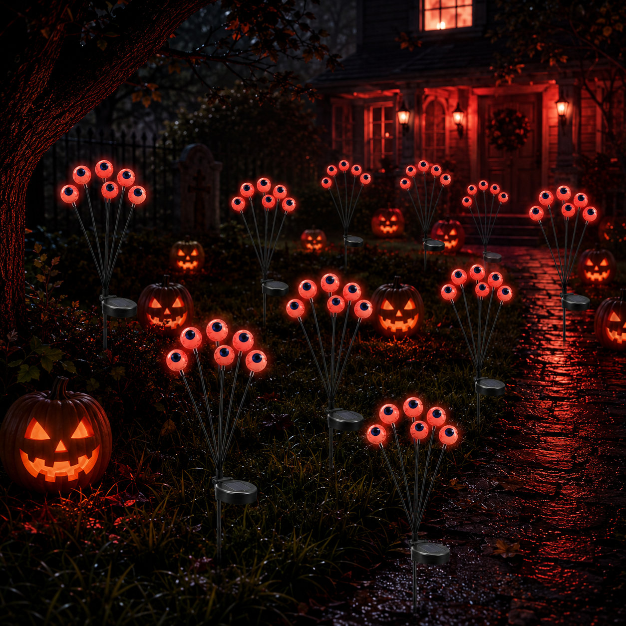 Solar Swaying Eyeball Halloween Lights 👁️✨