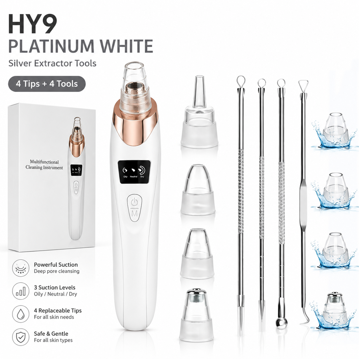 ✨Blackhead Remover Pore Vacuum – 3 Levels & 5 Probes