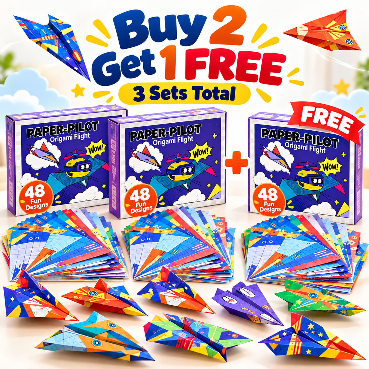 ✈️ Creative DIY Paper Airplane Set for Kids 🚀 Fold Build Fly & Enjoy Screen Free Fun 🎨