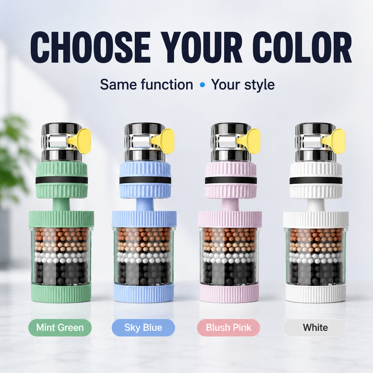 💧 Upgrade Your Faucet in Seconds – 360° Anti-Splash Filter Nozzle