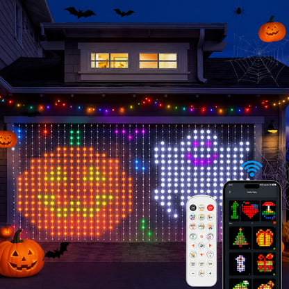 🎄✨ Smart LED Holiday Display Lights 📱 Animated Tree & Curtain Light Show for Christmas Decor