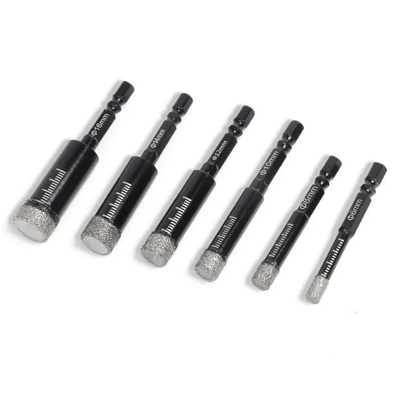 Heavy-Duty Diamond Drill Bit Kit (6 Pcs) - Fast & Precise Hole Saw for Ceramic, Tile & Stone 💎🔥