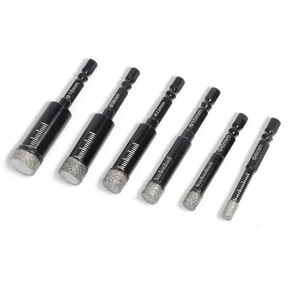 Heavy-Duty Diamond Drill Bit Kit (6 Pcs) - Fast & Precise Hole Saw for Ceramic, Tile & Stone 💎🔥