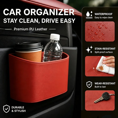 🚗Leather Car Door Cup Holder – Wide‑mouth opening, easy reach for drinks & phone. ✨