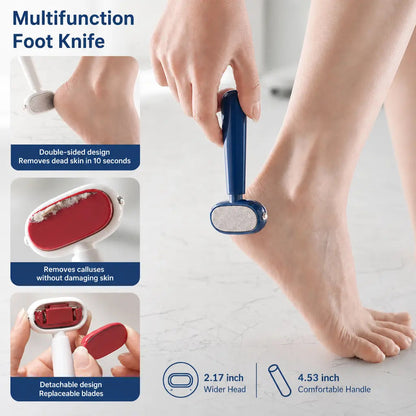 🦶 Smooth Heels Fast ✨ Dual-Sided Foot Callus Remover with Replaceable Stainless Steel Blade