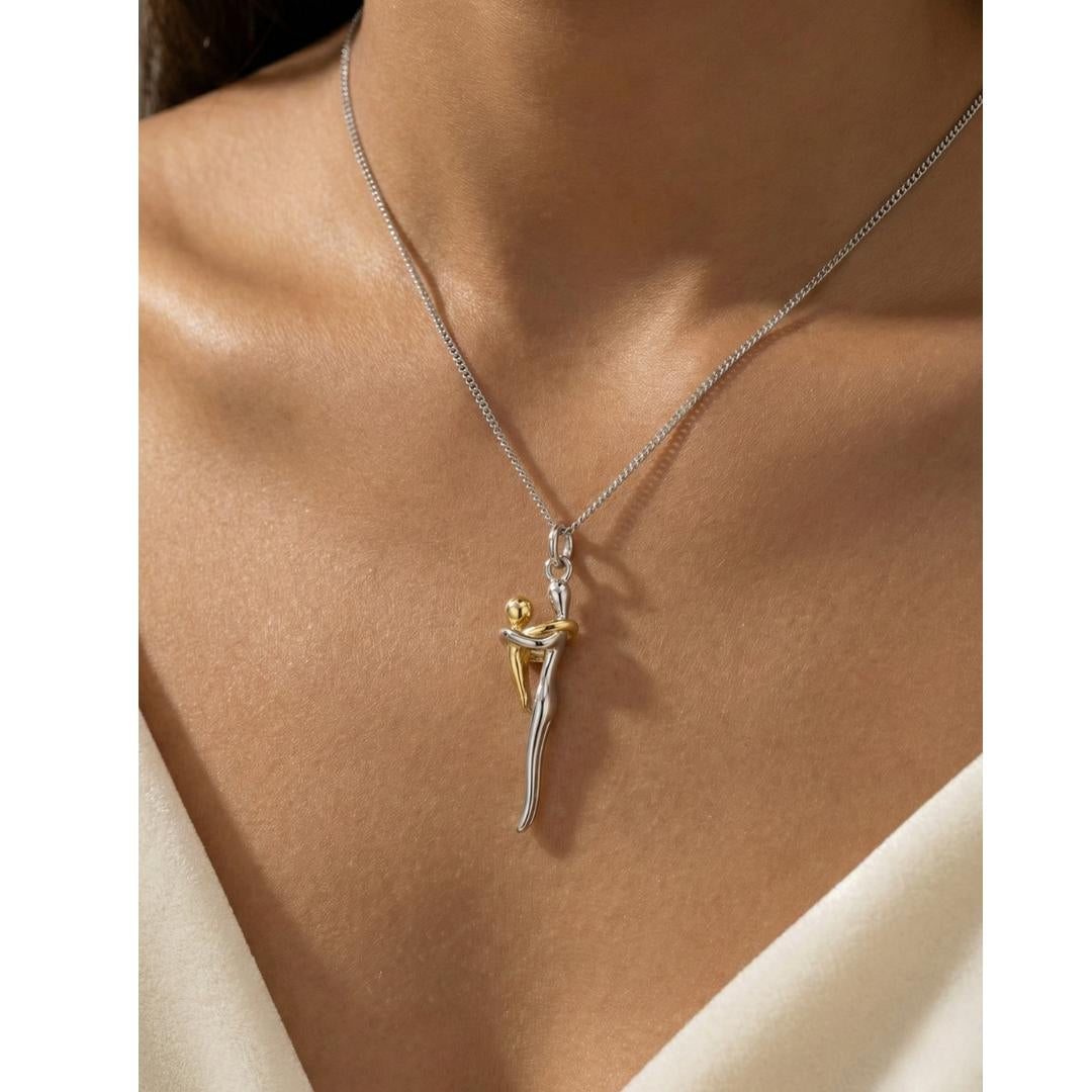 💞 Mother & Child Hug Necklace – A Bond That Lasts Forever