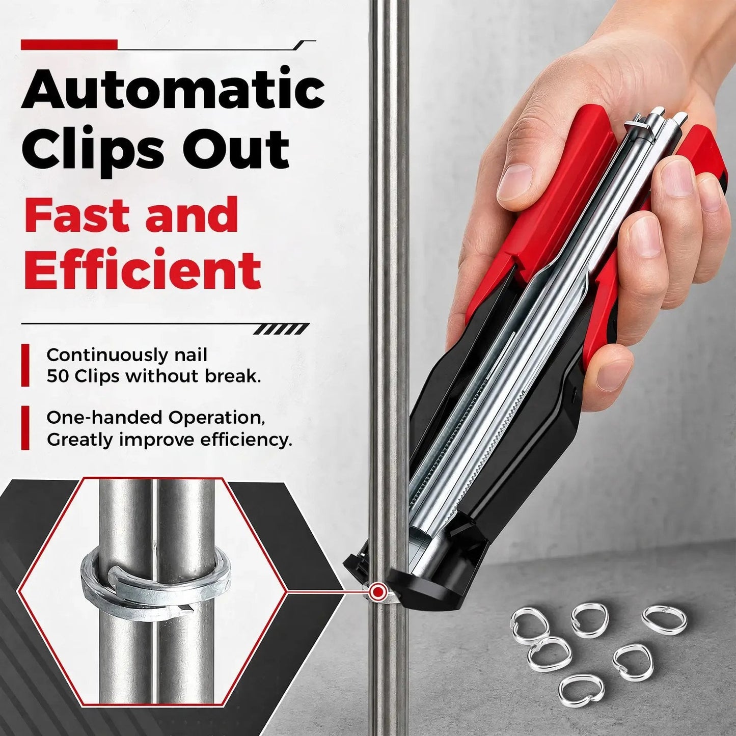 C Clips Hog Ring Pliers Kit – Heavy Duty Fence & Cage Fastening Tool