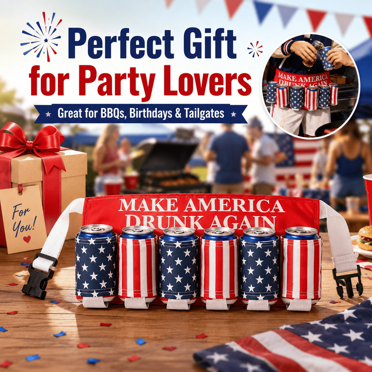 US 6-Can Drink Belt – Party Ready & Hands-Free 🍻