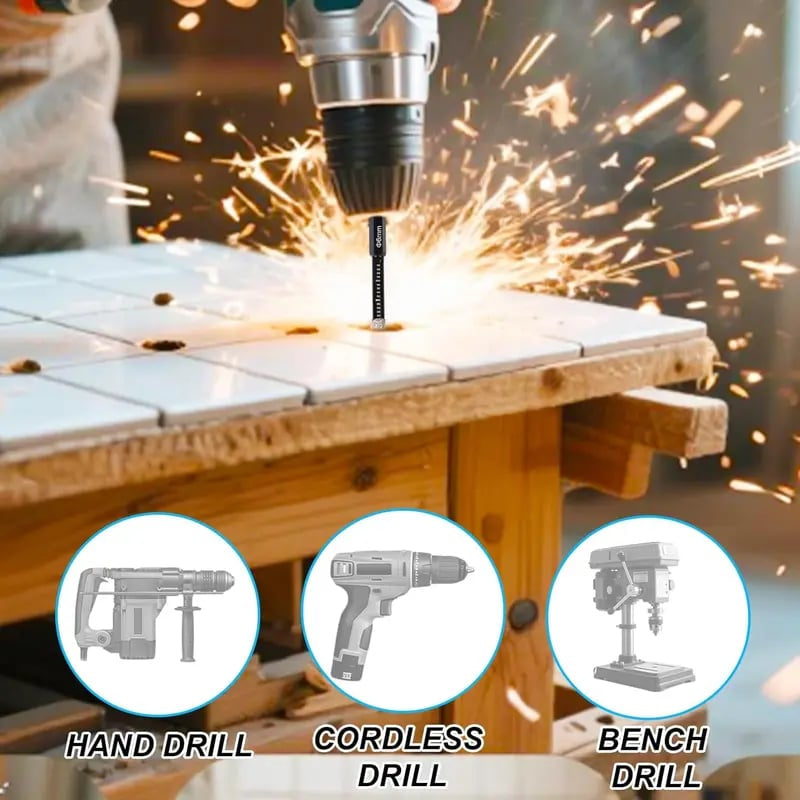 Heavy-Duty Diamond Drill Bit Kit (6 Pcs) - Fast & Precise Hole Saw for Ceramic, Tile & Stone 💎🔥