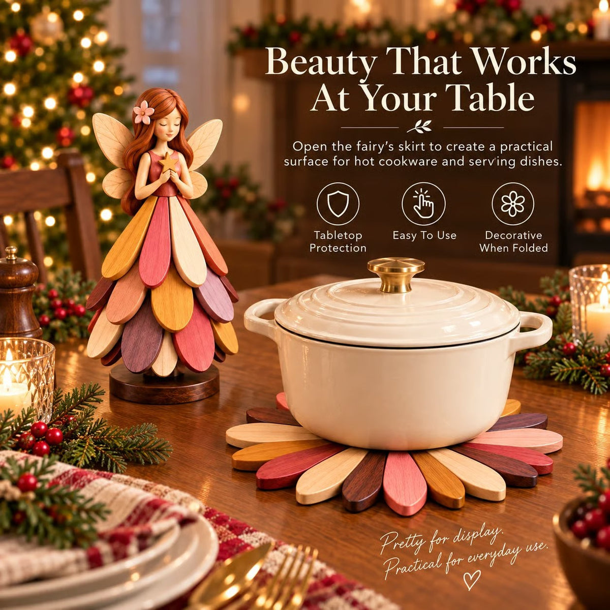 Buy two get one free 🔥Fairy Bloom Folding Trivet Heat Resistant Table Protector with Decorative Fairy Design🧚