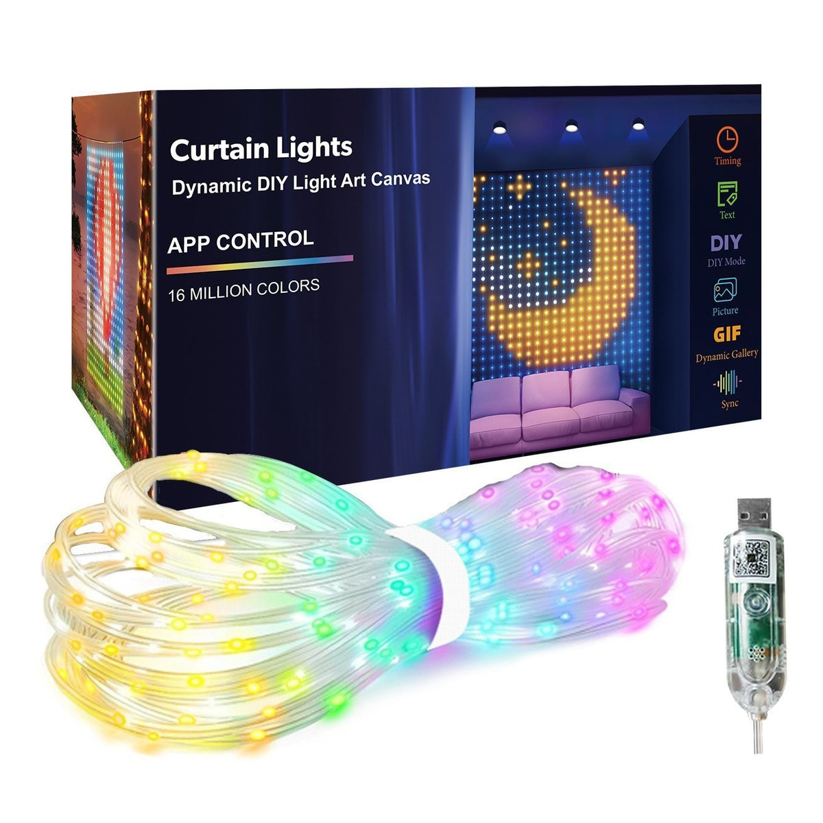 🎄✨ Smart LED Holiday Display Lights 📱 Animated Tree & Curtain Light Show for Christmas Decor