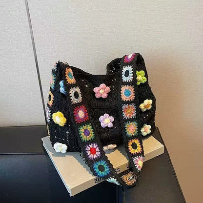 👛Handmade Crochet Floral Aesthetic Tote Bag