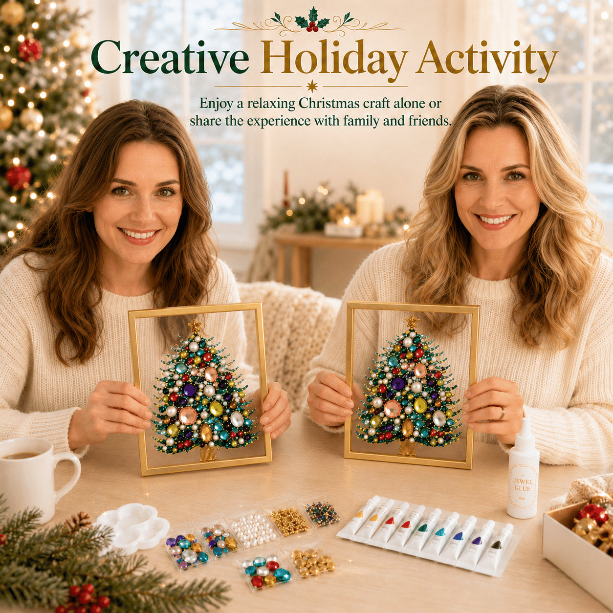 🔥Christmas 🎄✨DIY Jeweled Christmas Tree Framed Art Kit