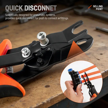 🔧 Heavy-Duty Push-to-Connect Fitting Remover Pliers – One-Hand Air Hose Disconnect Tool for Automotive & Pneumatic Lines ⚡