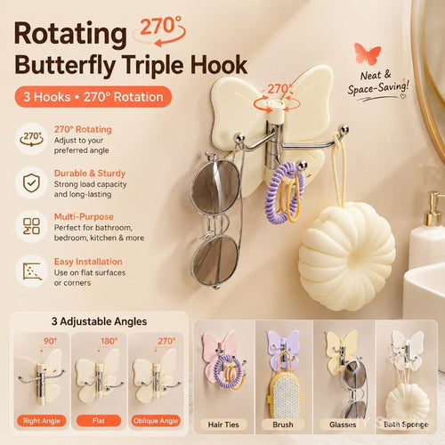 🦋Butterfly Rotating Self Adhesive Hooks