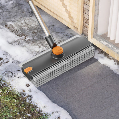 🧹 No-Bend Cleaning | 4-in-1 Adjustable Long Handle Floor Scrub Brush & Squeegee ✨