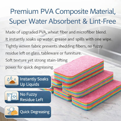 🫧12-Layer Peelable Rainbow Cleaning Sponge Wipes