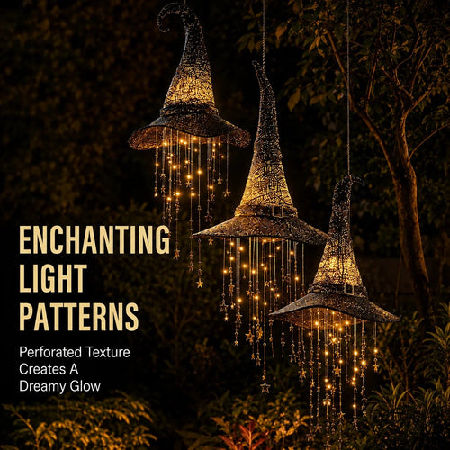 🍂 Lighted Witch Hat Hanging Chime Where Halloween Magic Meets Enchanted Glow