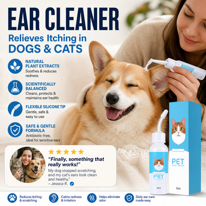 🐶🐱 Gentle Pet Ear Cleaning Solution Cleaner Ears. Happier Pets.