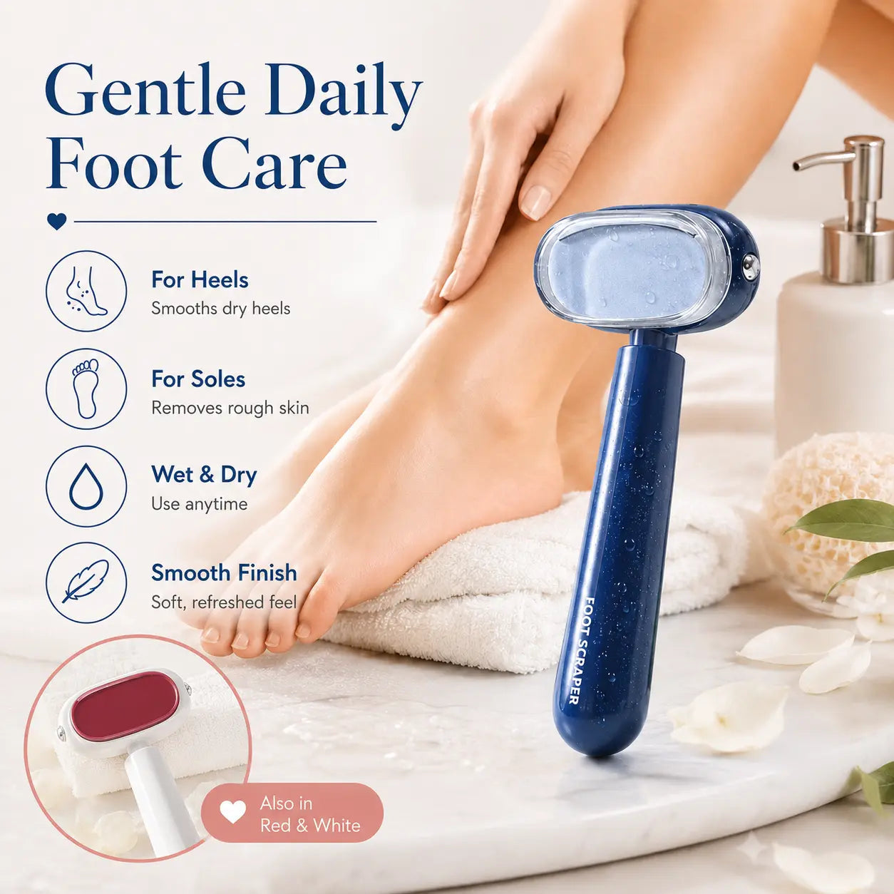 🦶 Smooth Heels Fast ✨ Dual-Sided Foot Callus Remover with Replaceable Stainless Steel Blade