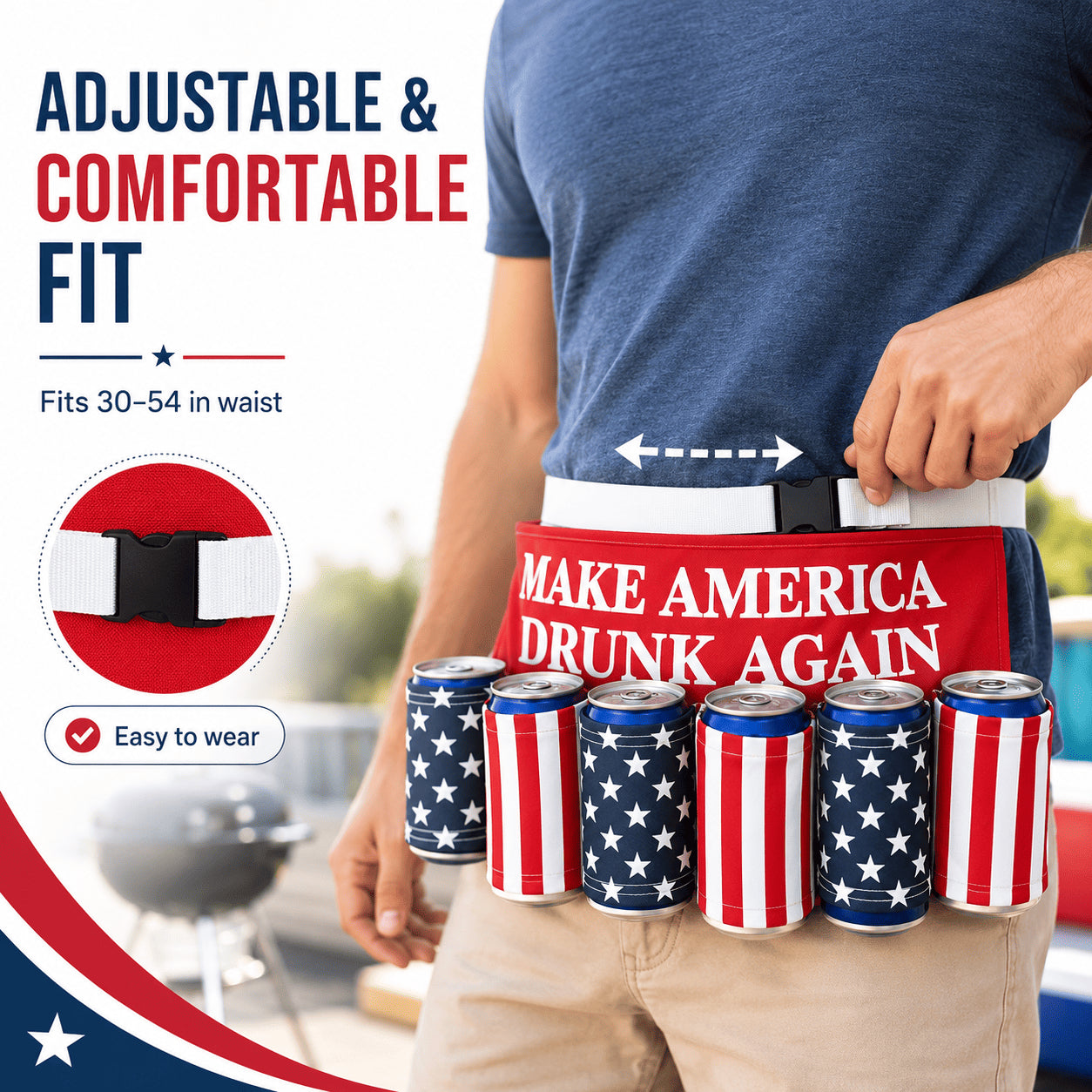 US 6-Can Drink Belt – Party Ready & Hands-Free 🍻