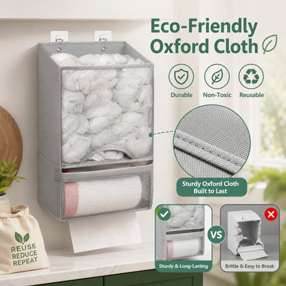 🛍️ 2-in-1 Plastic Bag Holder - Extra Large Bag Saver Dispenser
