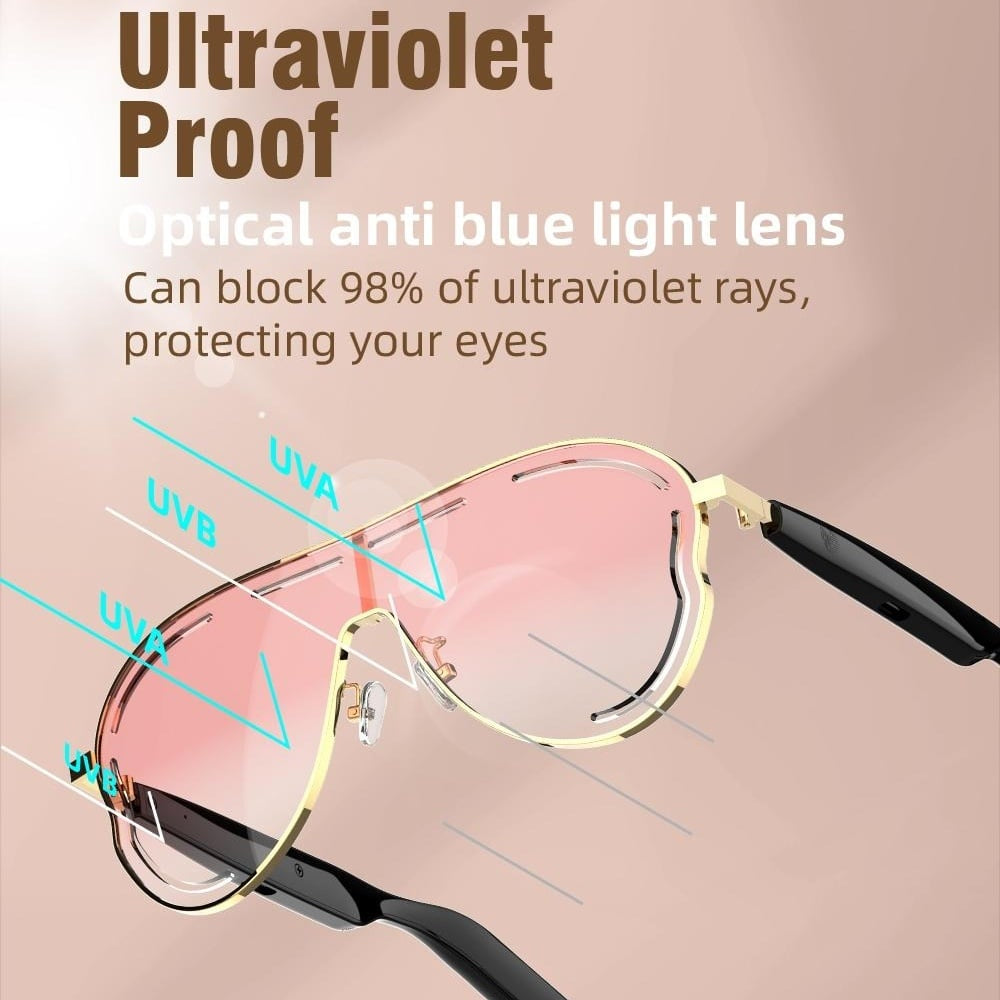 💕Smart Bluetooth 5.4 Audio Sunglasses – Open-Ear, UV & Blue Light Protection