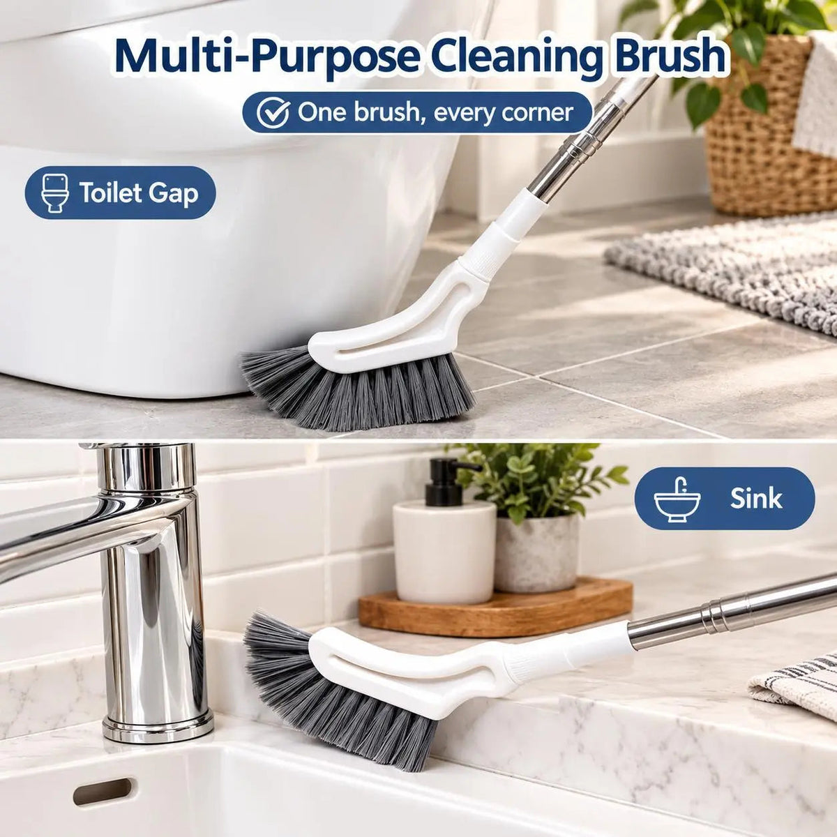 🧹 Telescopic Crevice Cleaning Brush – Long Handle Gap & Corner Scrubber