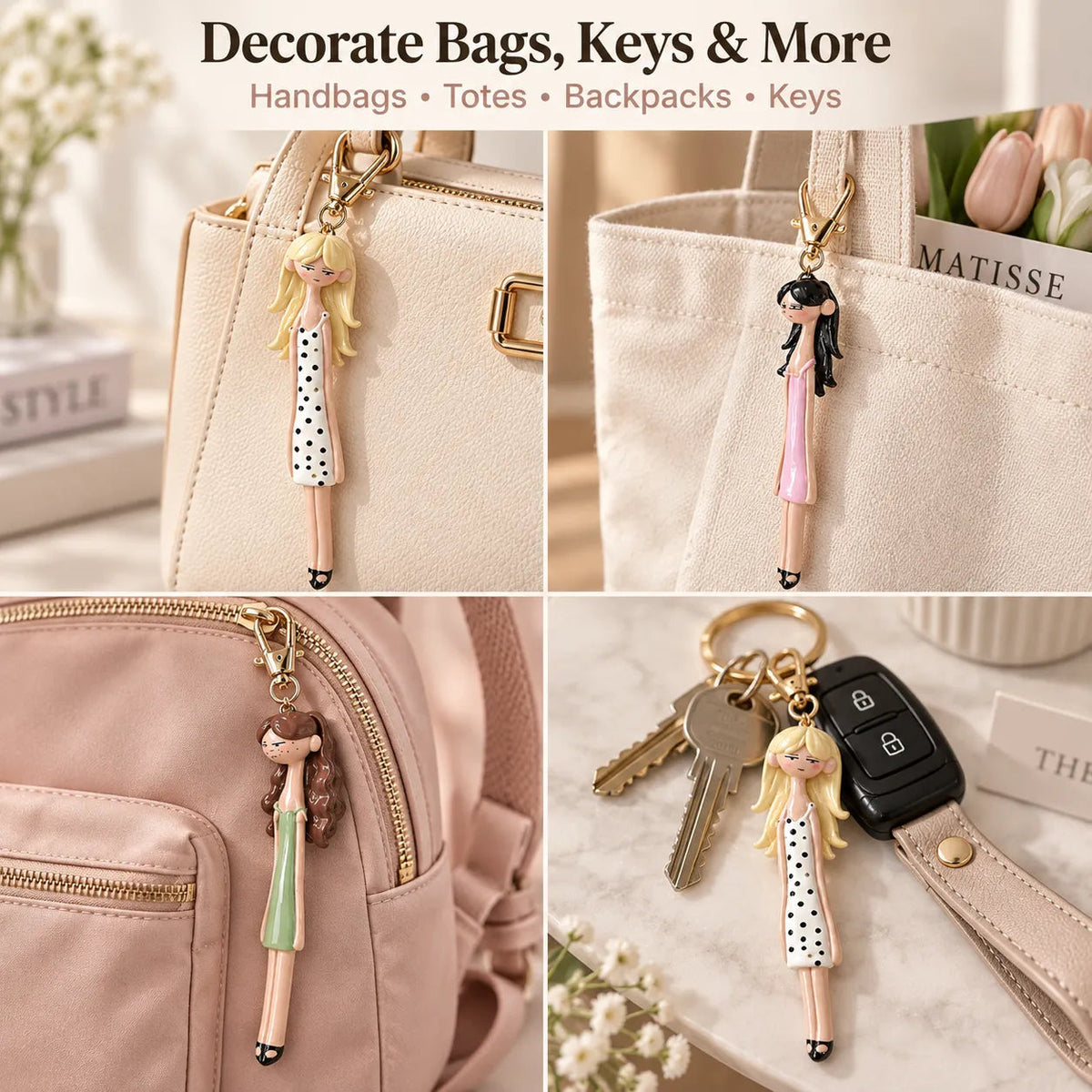 👜 Fashion Doll Bag Charms ✨ Give Your Everyday Bag a Cute Personality Upgrade 💕