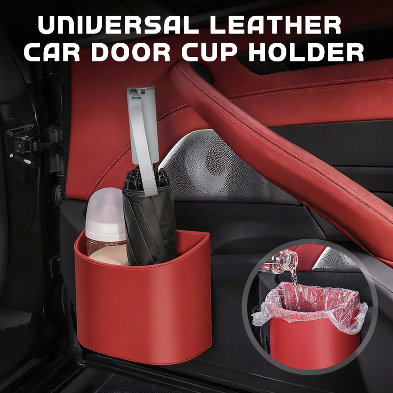 🚗Leather Car Door Cup Holder – Wide‑mouth opening, easy reach for drinks & phone. ✨