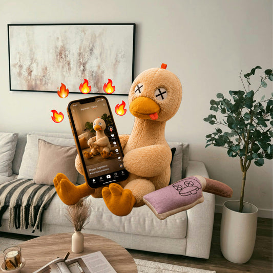 Magnetic Snap-Apart Duck Plush with Mini Axe | Funny Desk Fidget Toy & Gift
