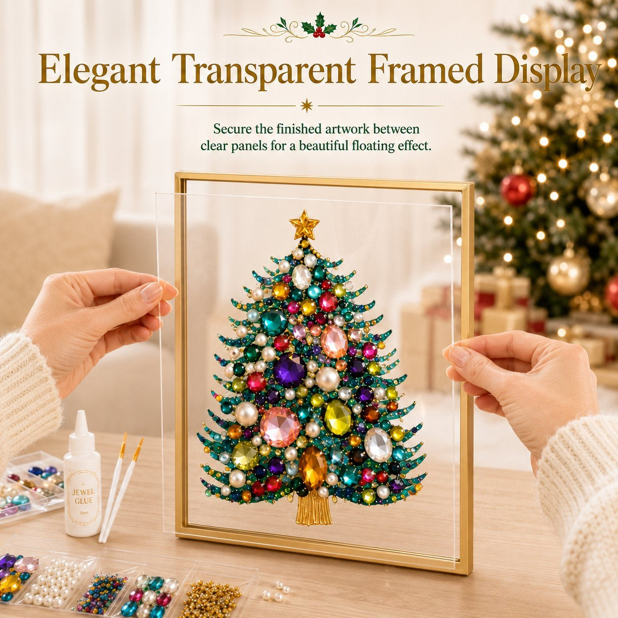 🔥Christmas 🎄✨DIY Jeweled Christmas Tree Framed Art Kit