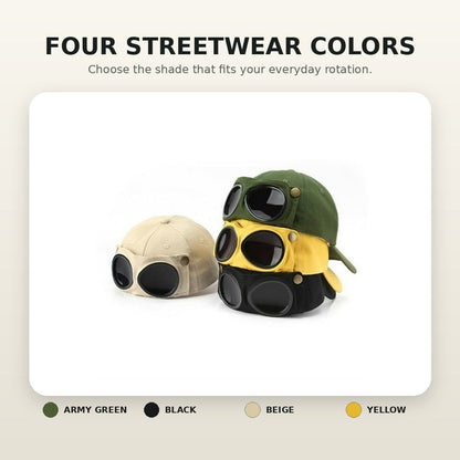 Men's Pilot Goggle Baseball Cap | Vintage Aviator Hat