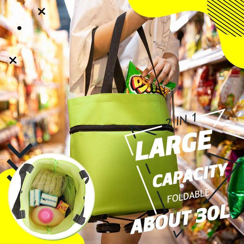 Foldable Rolling Grocery Bag🛒 Carry Less. Roll More. Shop Easier.