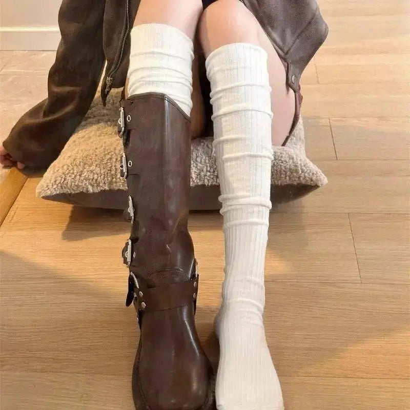 🧦 Women’s Slouchy Knee-High Socks – Soft French Terry Boot Socks