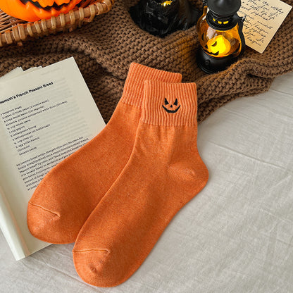 🦇🎃 Spooky-Cute Halloween Embroidered Ankle Socks
