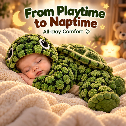 🐢Little Turtle Plush Baby Onesie – 3D Shell Hooded Costume💚✨