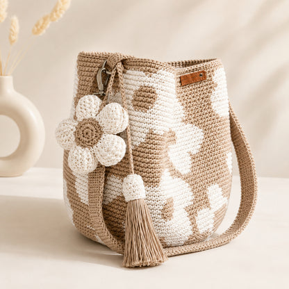 🧵Handwoven Flower Bucket Bag