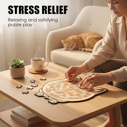 Colorful Wooden Cat Puzzle