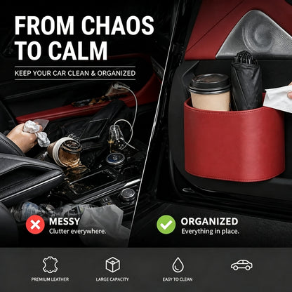 🚗Leather Car Door Cup Holder – Wide‑mouth opening, easy reach for drinks & phone. ✨