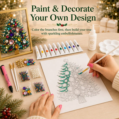 🔥Christmas 🎄✨DIY Jeweled Christmas Tree Framed Art Kit