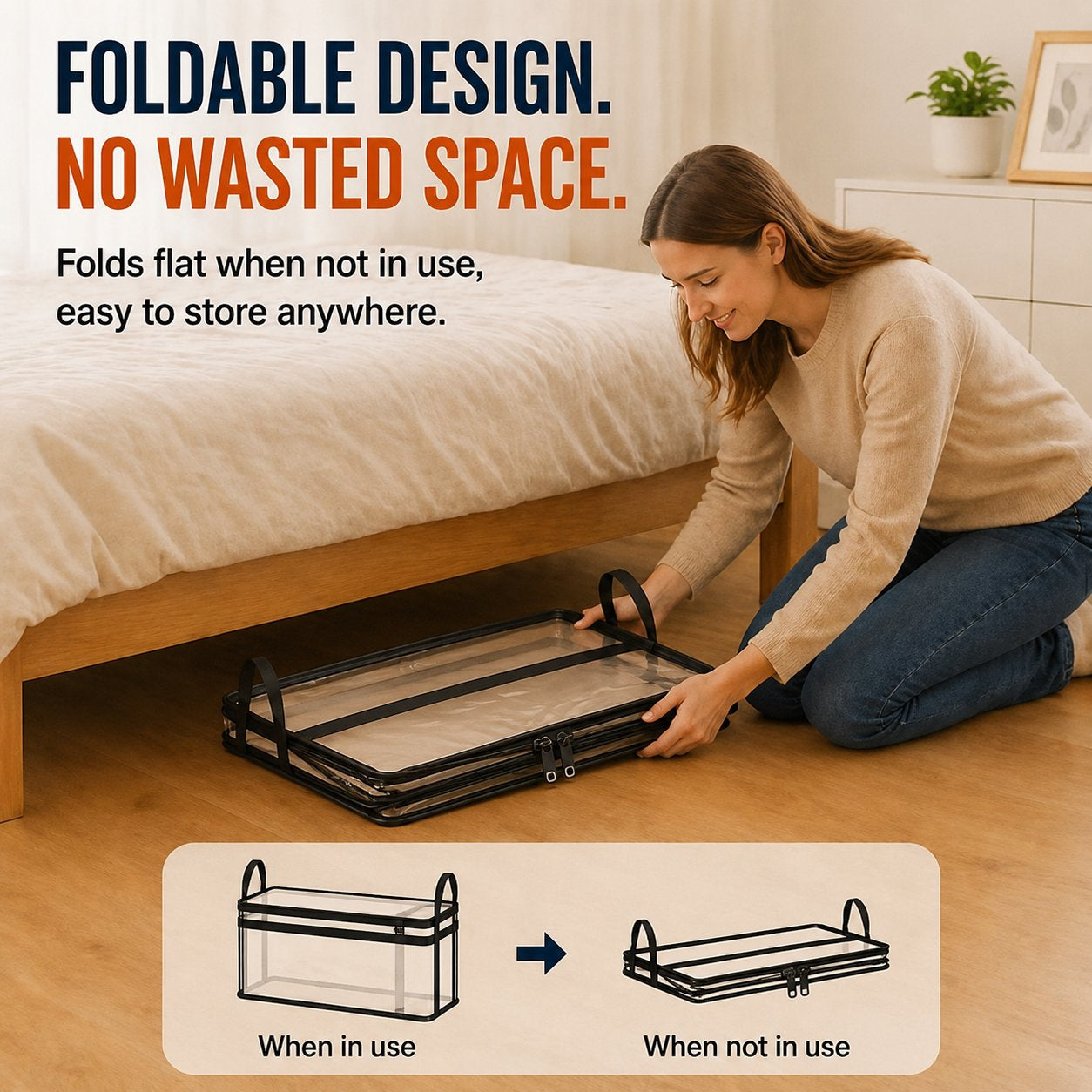📦📦Large Clear Thick Plastic Storage Box with Hinged Lid, Heavy Duty High Capacity Organizer Bin, Free Shipping for Home Camping Travel Attic Moving-VEX